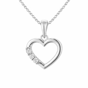Naszyjnik srebrny z motywem serduszka z cyrkoniami