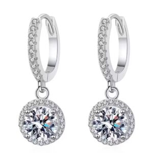 Luksusowe kolczyki srebrne z lśniącą cyrkonią