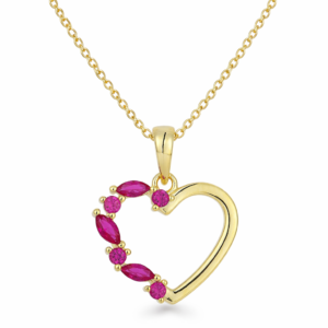 Naszyjnik pozłacany srebro 925 z różowymi kamieniami