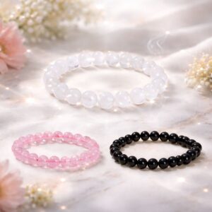 Zestaw 3 bransoletek z kamieni naturalnych na spokojny sen