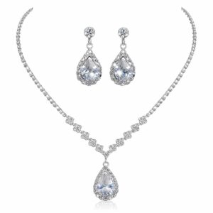 Komplet srebrnej biżuterii naszyjnik + kolczyki