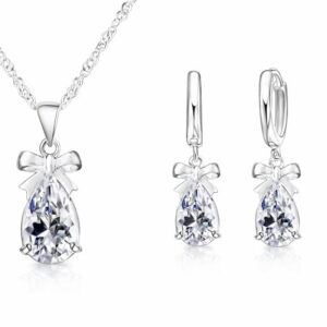 Komplet biżuterii – naszyjnik + kolczyki z kokardką