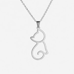 Naszyjnik srebrny z motywem kotka