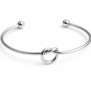 Bransoletka srebrna ze stali chirurgicznej VINTAGE z przeplatanym sercem