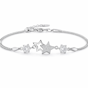 Srebrna bransoletka z gwiazdkami