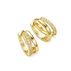 Kolczyki złote z cyrkoniami srebro 925