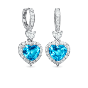 Srebrne kolczyki z niebieską cyrkonią
