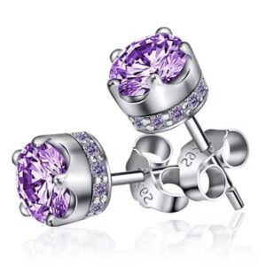 Kolczyki Amethyst – srebro 925 z fioletową cyrkonią