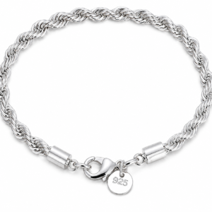 Srebrna Bransoletka 925 Rope – Splot Skręcany