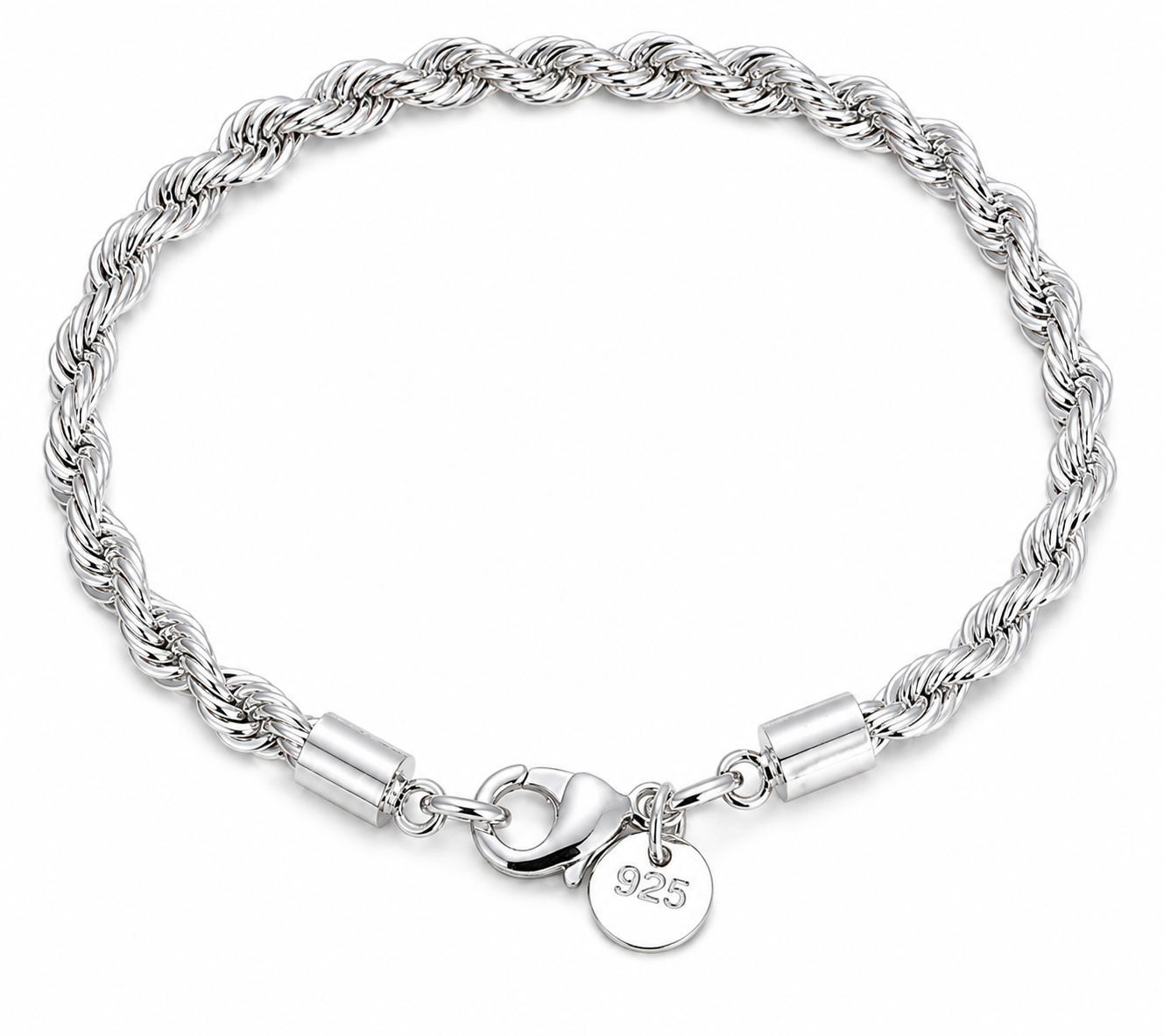 Srebrna Bransoletka 925 Rope – Splot Skręcany