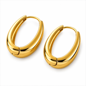 Kolczyki koła pozłacane 20 × 15 mm – Srebro 925 | Eliora