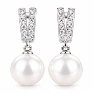 Kolczyki z perłą i cyrkoniami Pearl Glow
